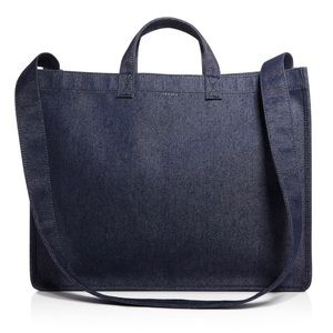 THEORY Blue Denim Tote Bag Shoulder Strap and Handle